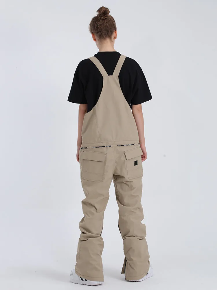 Khaki Overalls Snowboard Ski Bibs Pants