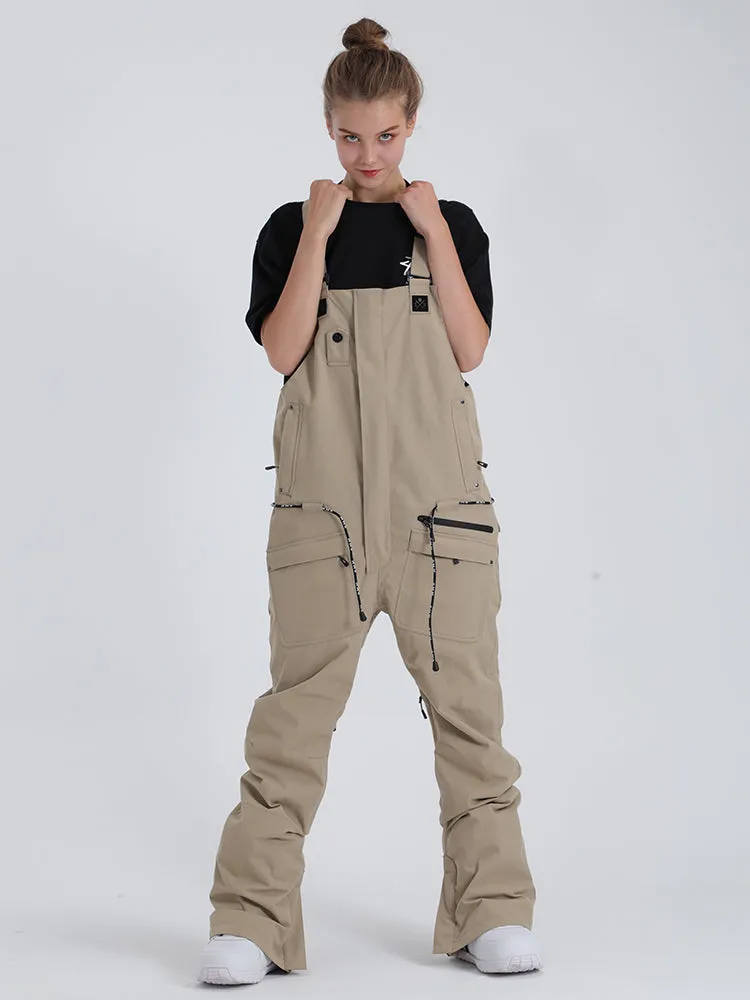 Khaki Overalls Snowboard Ski Bibs Pants