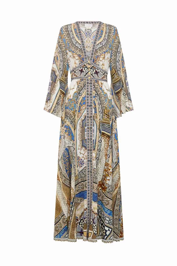 Kimono Sleeve Dress w Shirring Detail in Make Me Your Mosaic