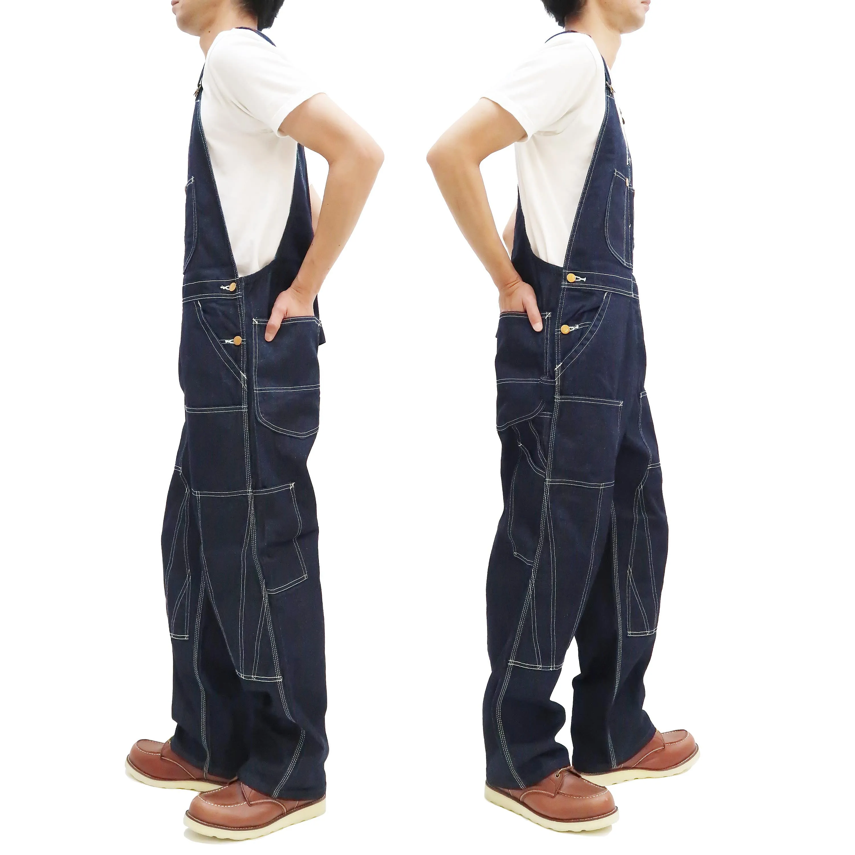 Lee Overalls Men's Casual Fashion Double Knee Denim Bib Overall High-Back LM8605 LM8605-100