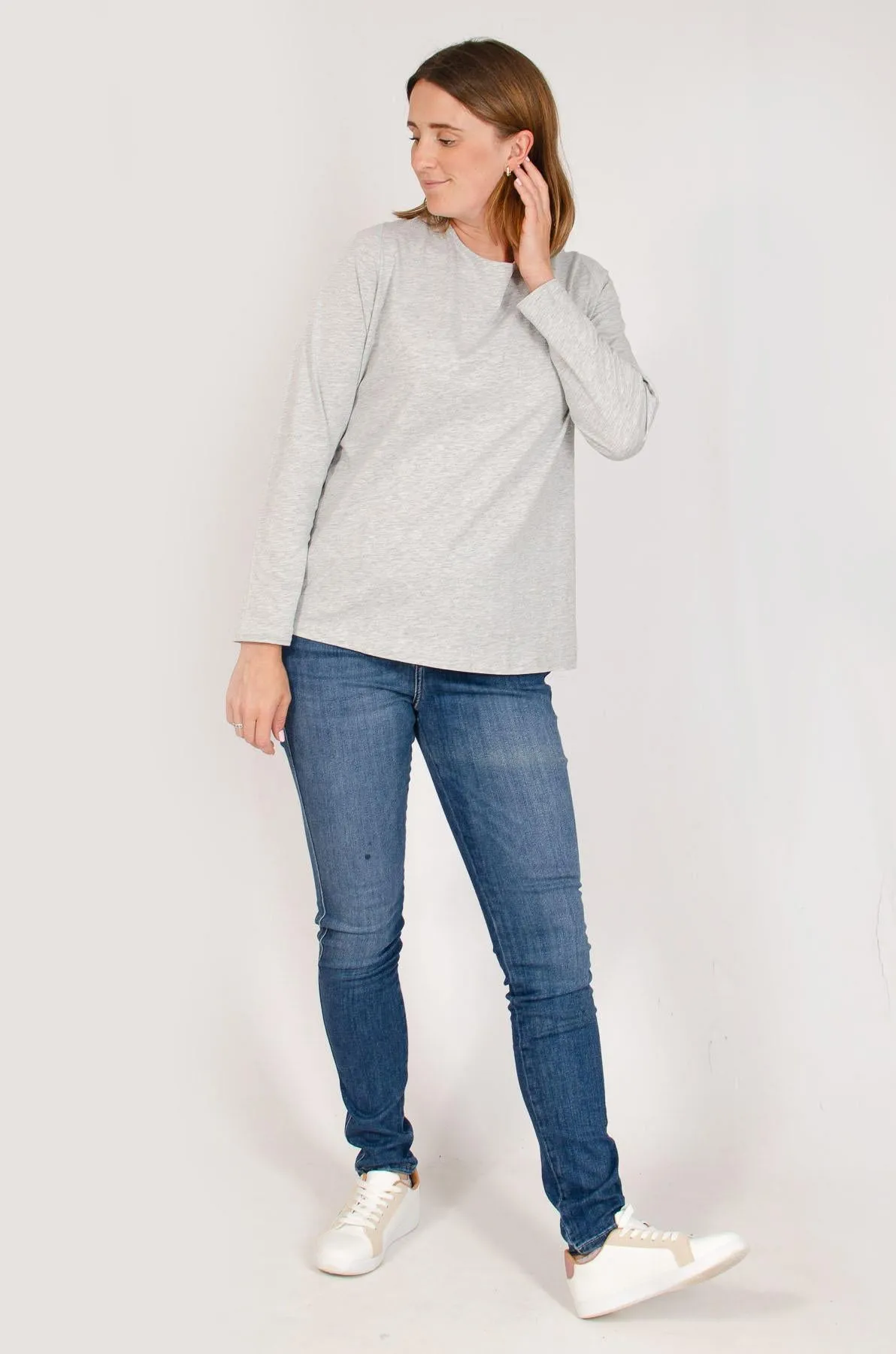 Long Sleeve Boat Neck Top