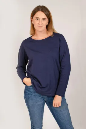 Long Sleeve Boat Neck Top