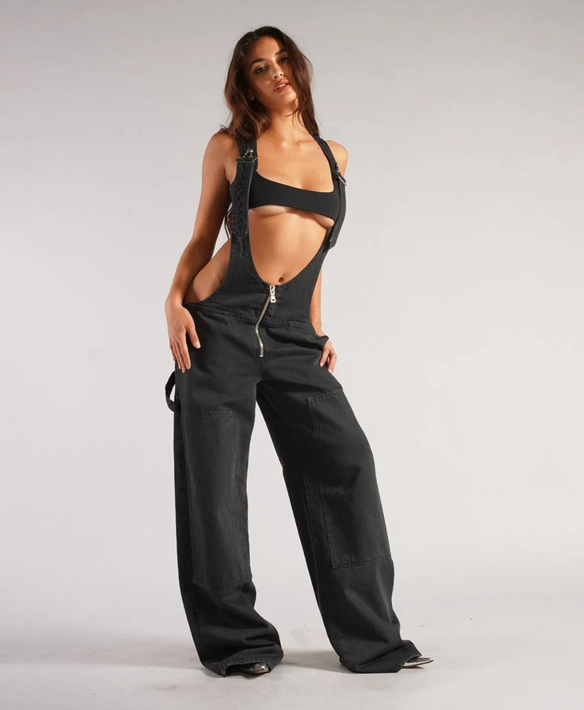 Loose Casual Pocket Wide-Leg Drape Pants