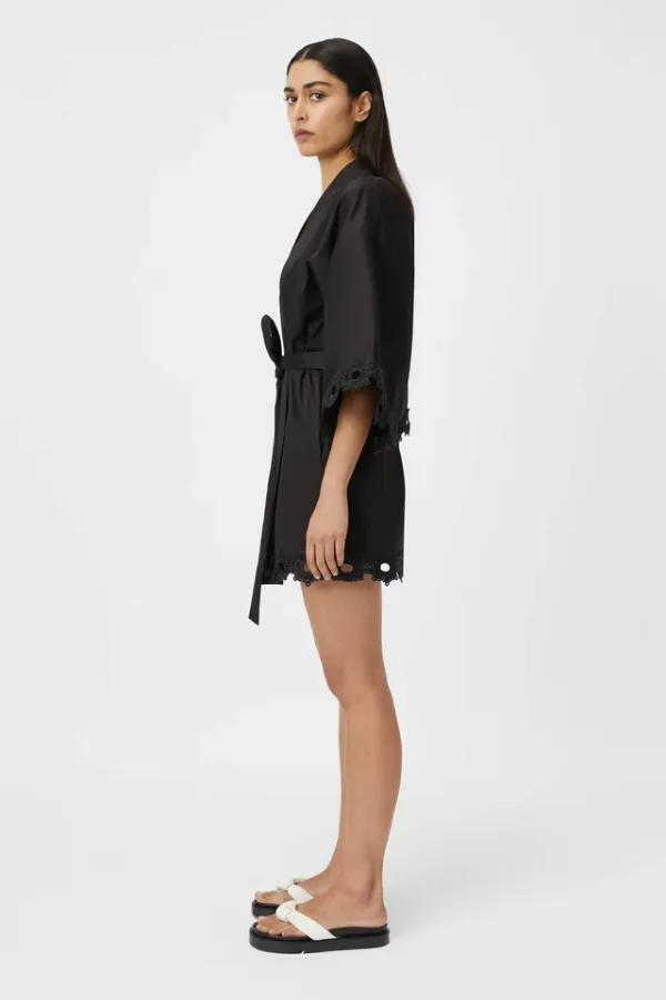 Marina Robe Mini Dress Black