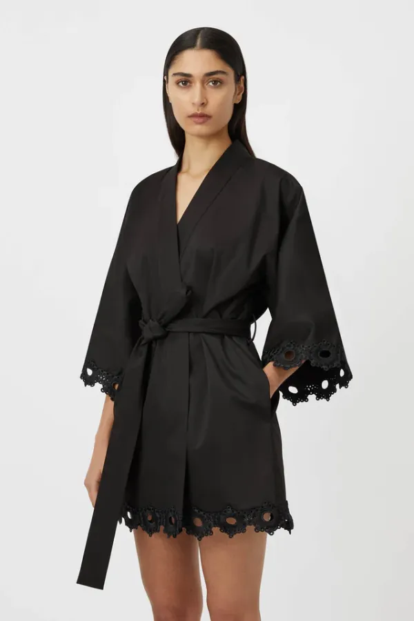 Marina Robe Mini Dress Black