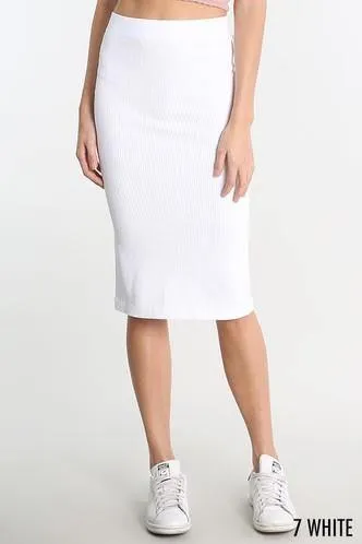 Maya's Place Ribbed Midi Skirt