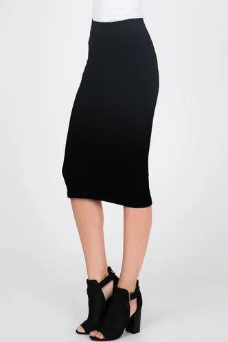 Maya's Place Ribbed Midi Skirt