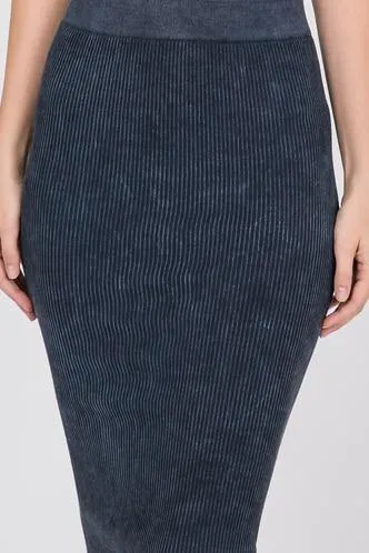 Maya's Place Ribbed Midi Skirt