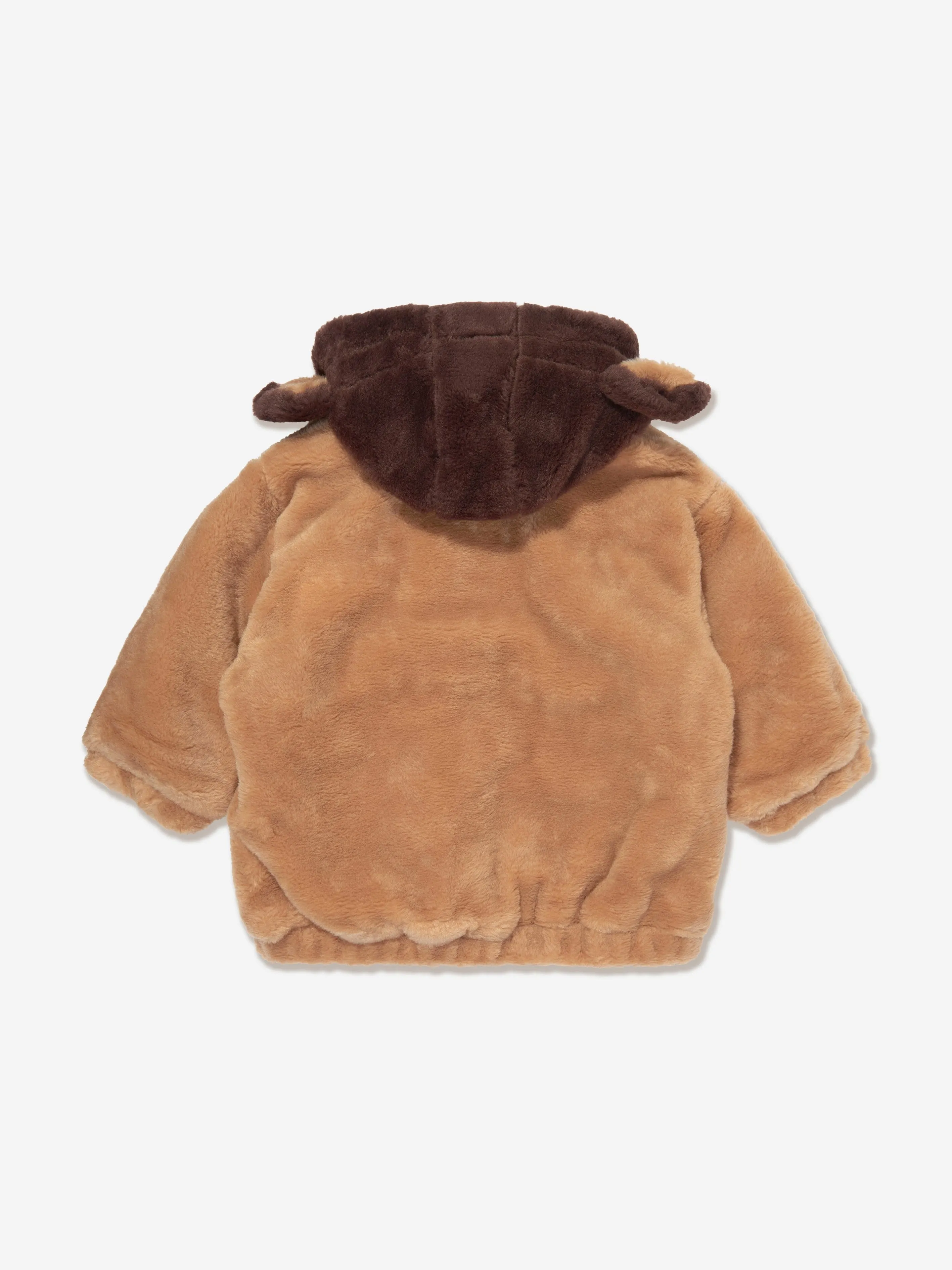 Mini Rodini Kids Adored Faux Fur Hooded Jacket in Beige