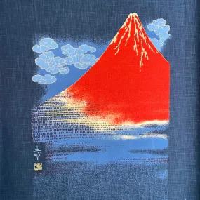 Mt. Fuji, Cotton Noren Panel from Japan, 19" x 44"  #KP11