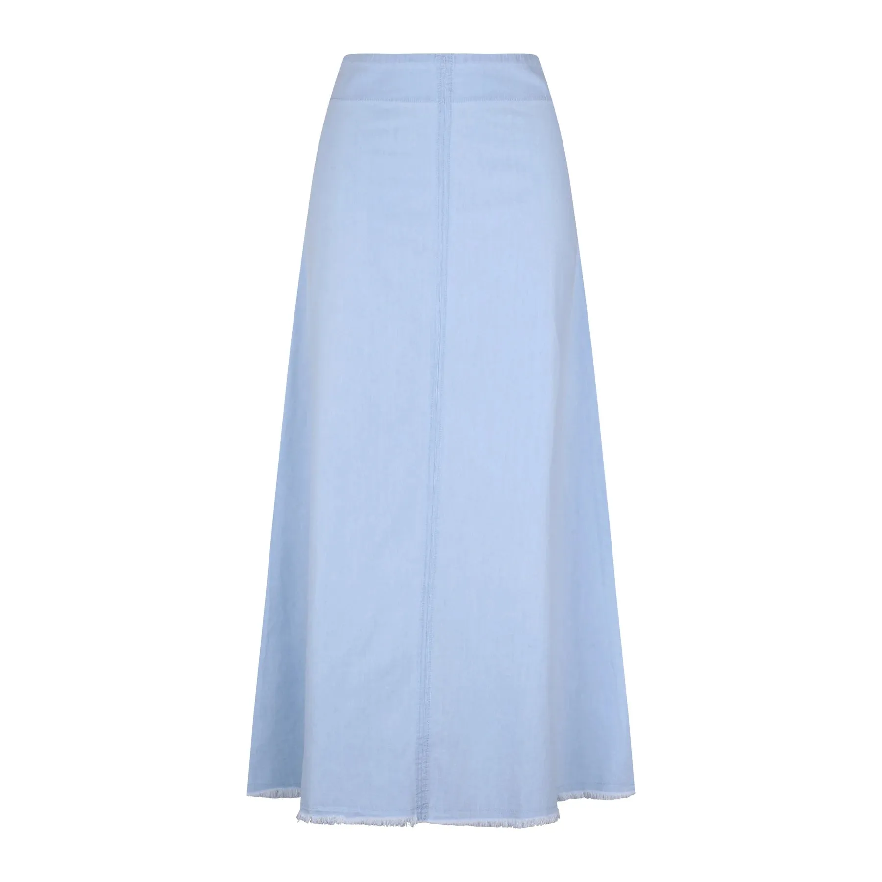 Parni Fringe Denim Midi Skirt