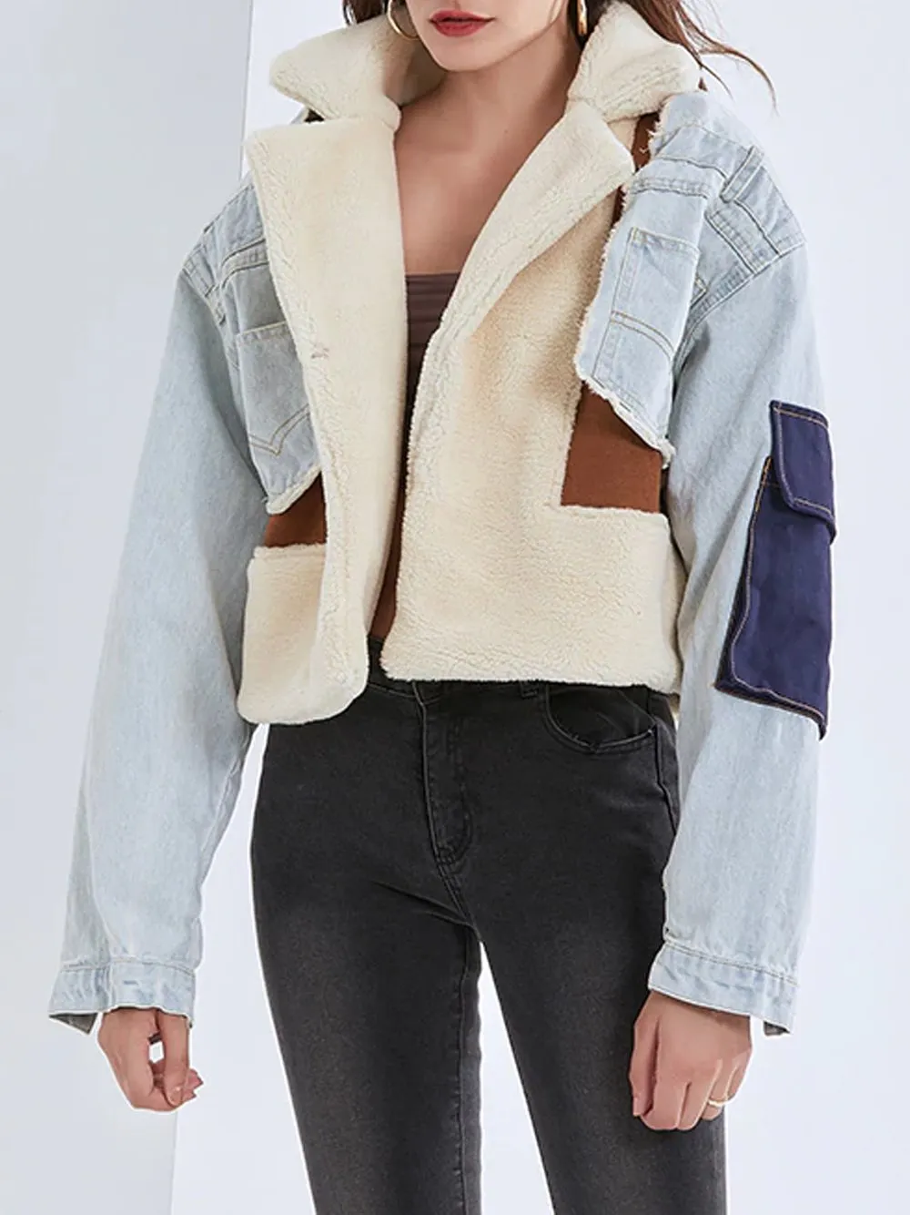 Patchwork Lambswool Denim Jacket