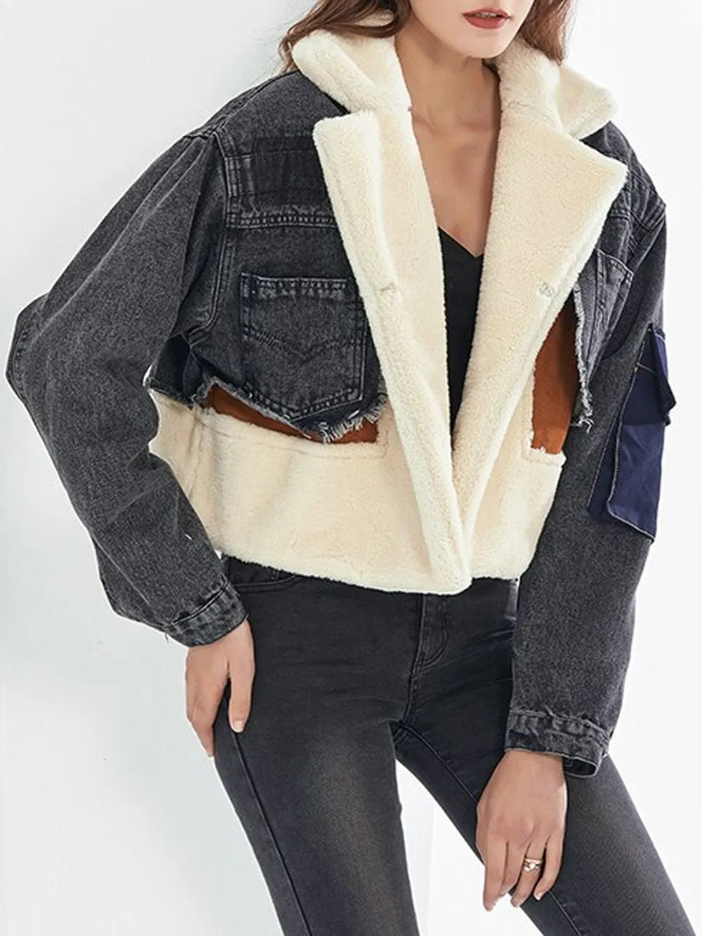 Patchwork Lambswool Denim Jacket