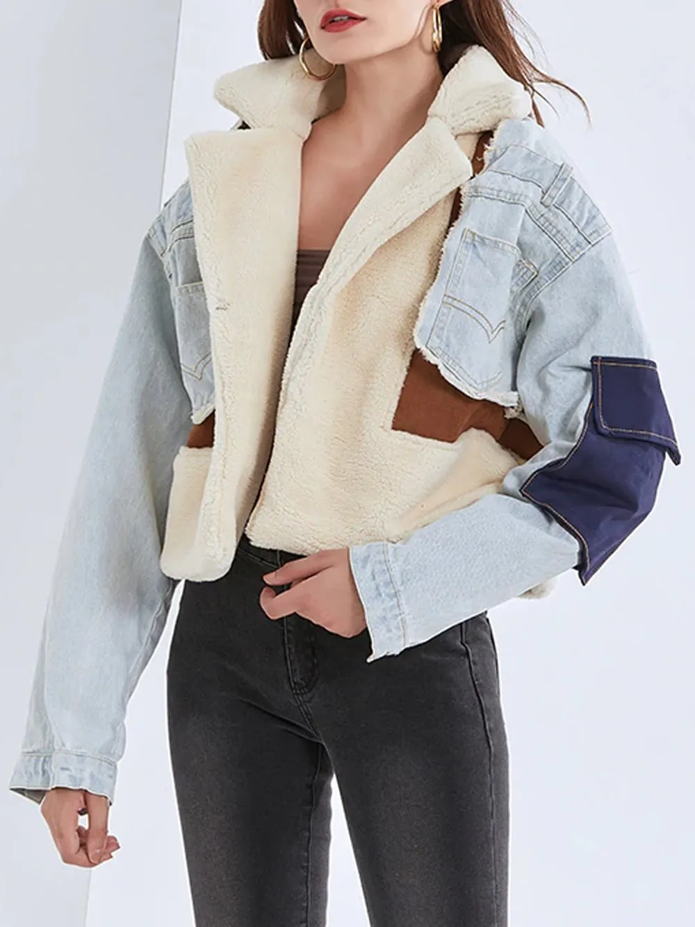 Patchwork Lambswool Denim Jacket