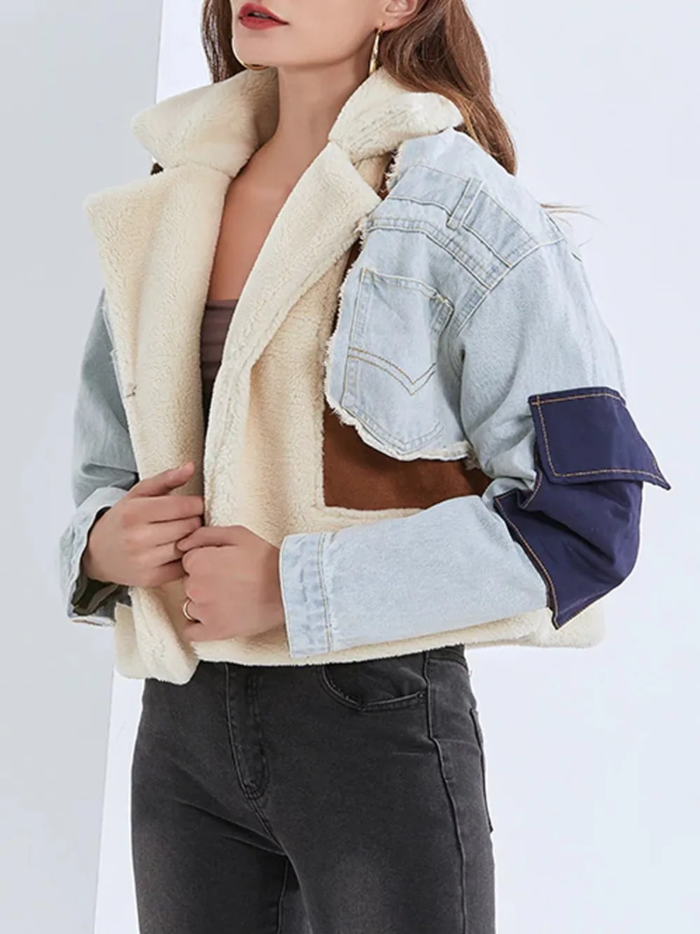 Patchwork Lambswool Denim Jacket