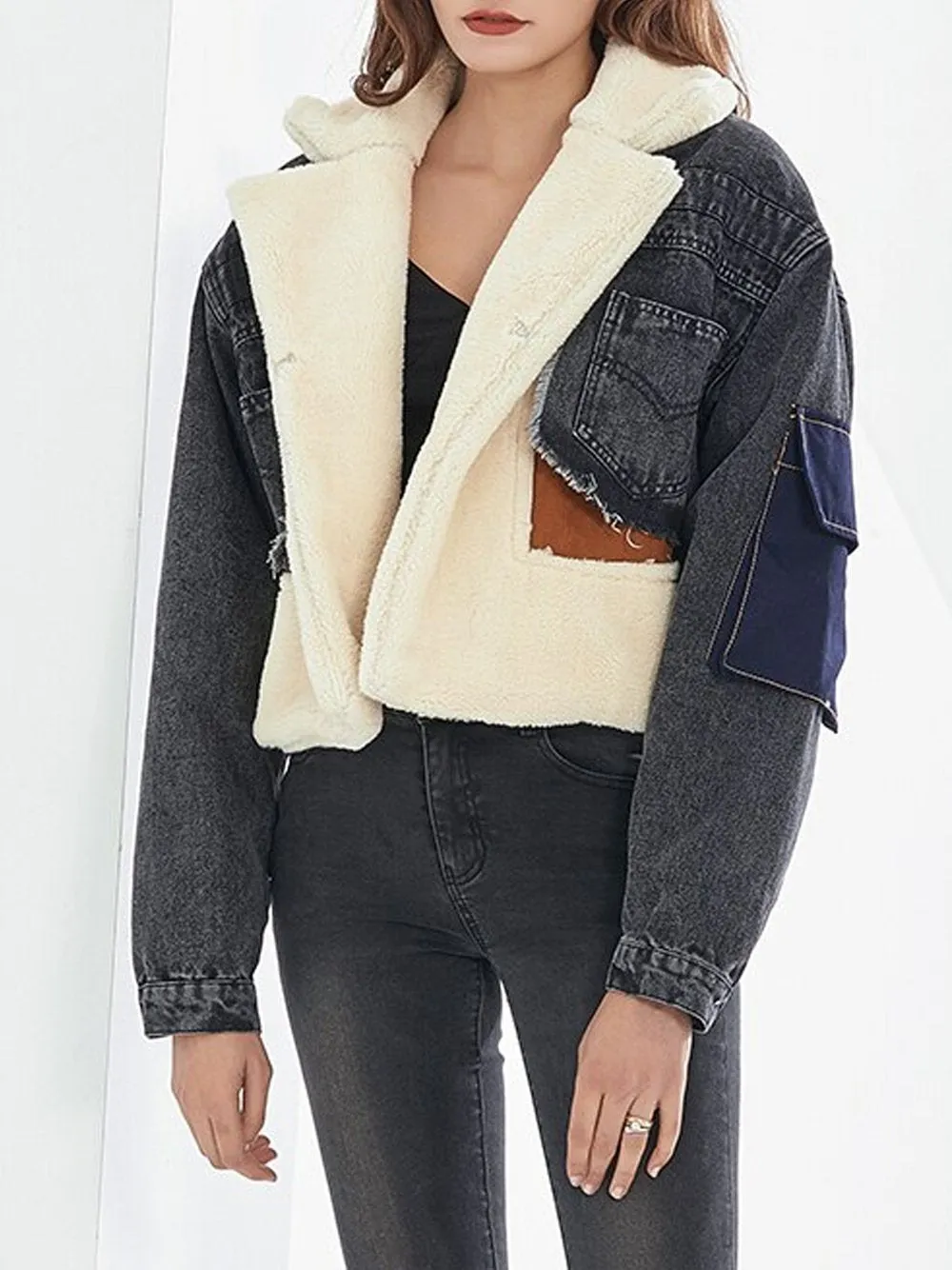 Patchwork Lambswool Denim Jacket