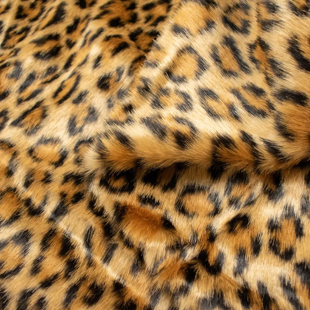 Patterned Plush Short Hair Faux Fur Design-20 Cheetah Skin by 25CM