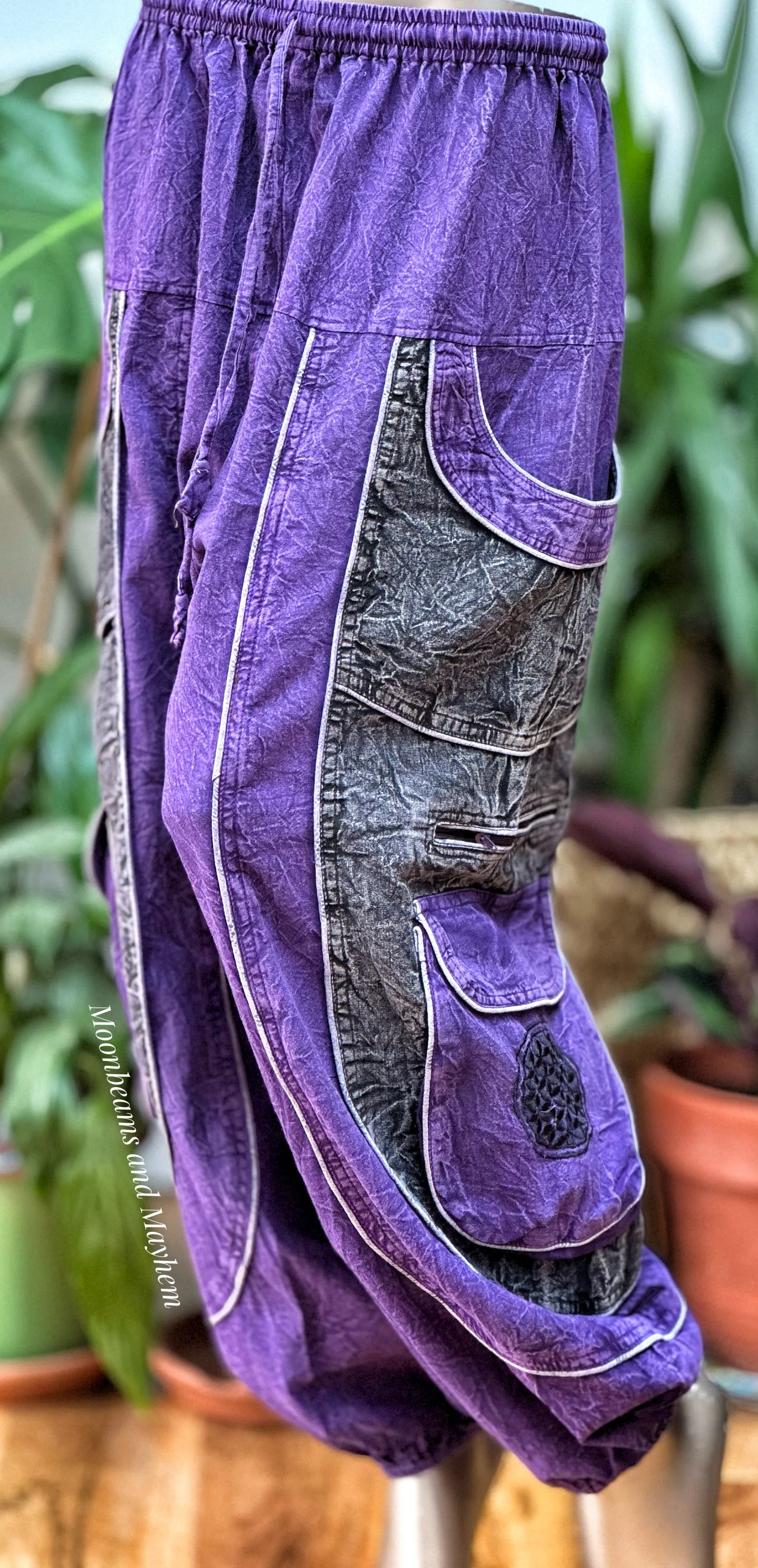 PURPLE TECHNO HAREM TROUSERS