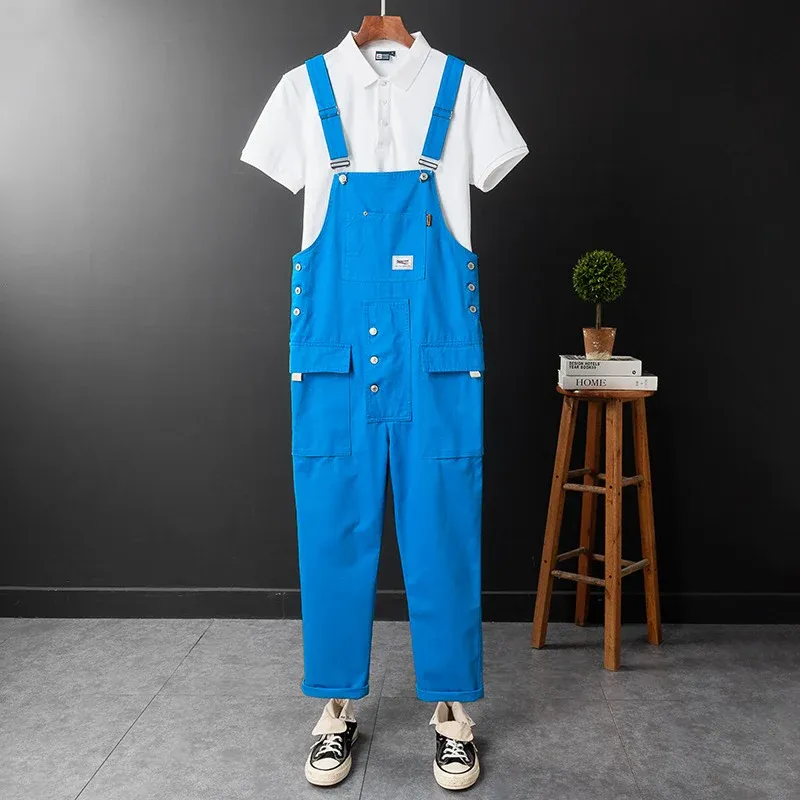 Retro Style Casual Multi-Pocket Overall Cargo Pants