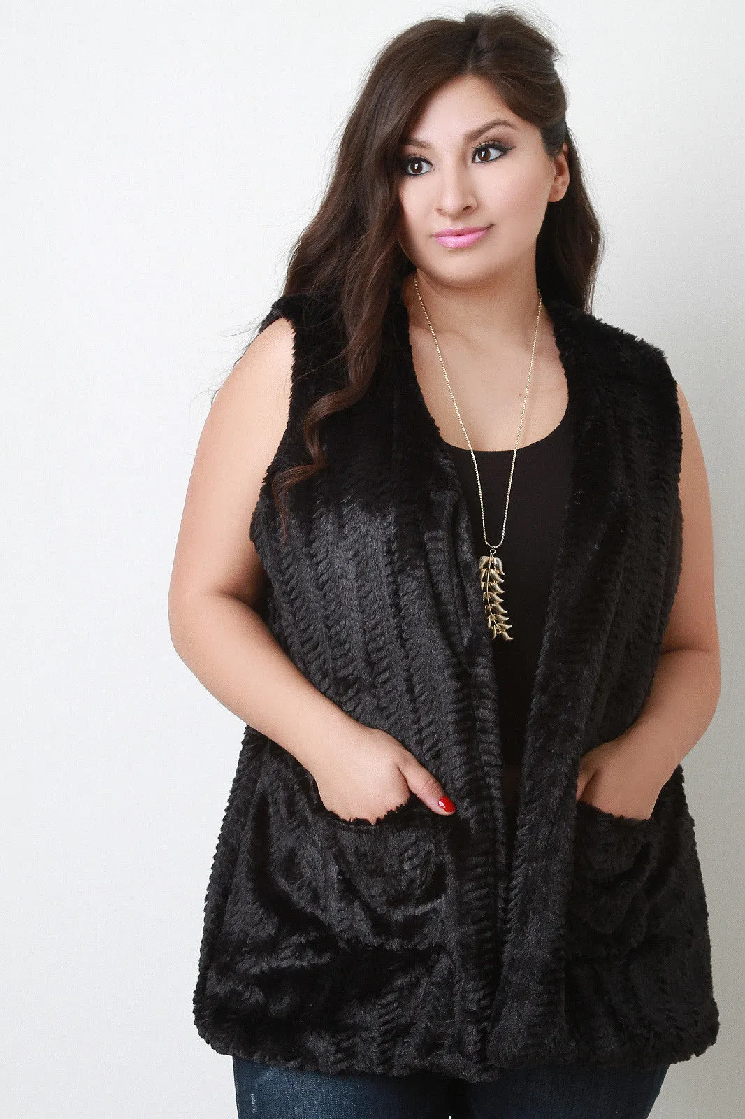 Ridged Fur Vest