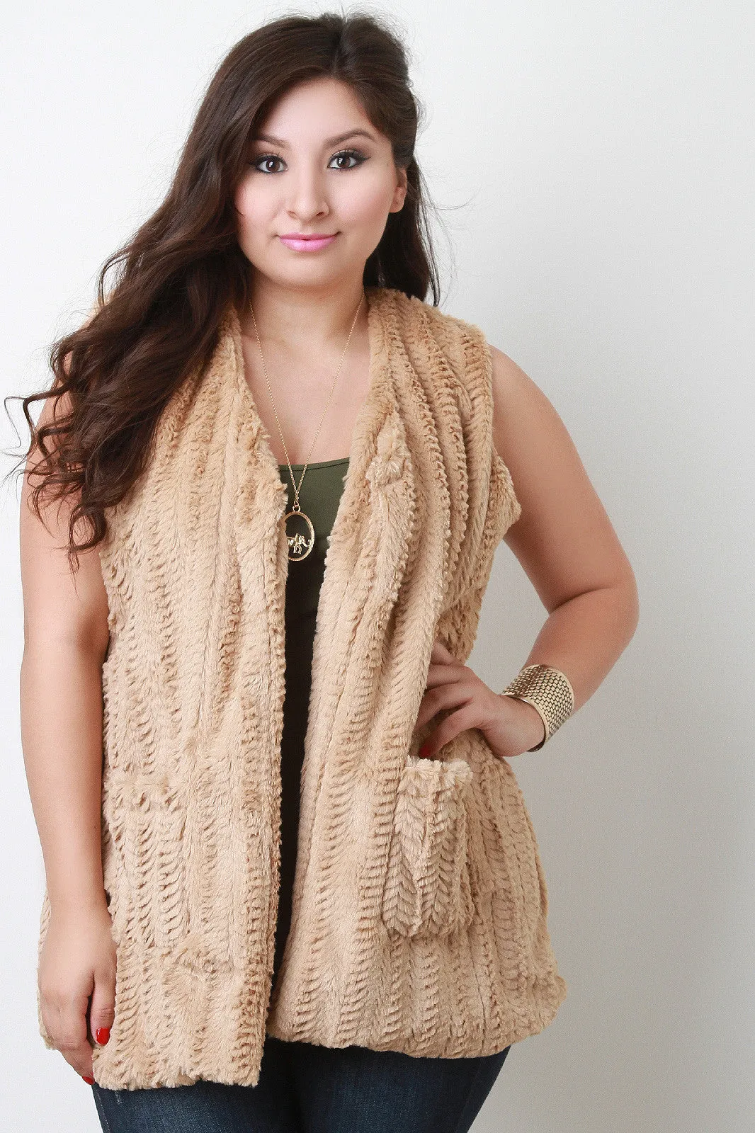 Ridged Fur Vest