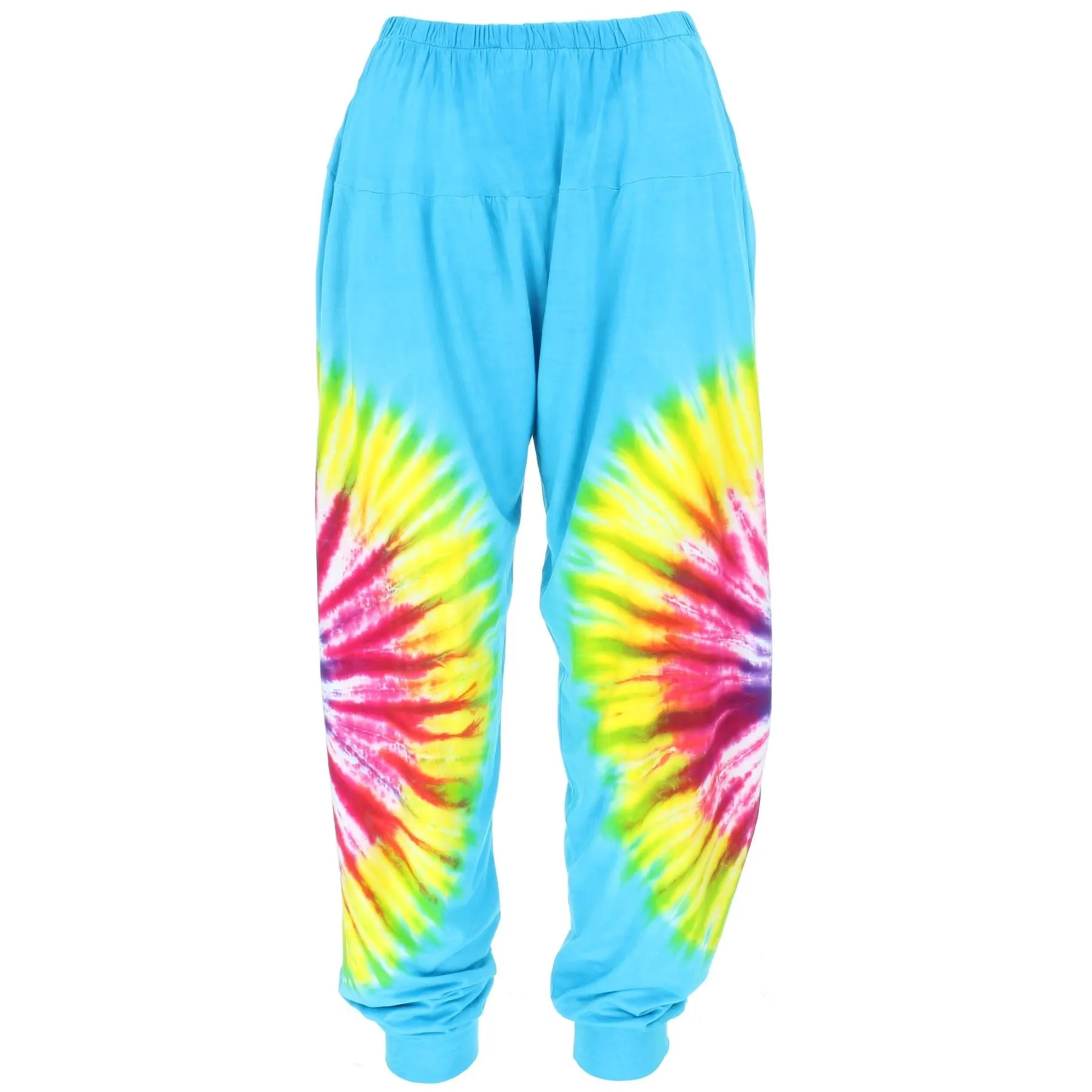 Tie Dye Harem Trousers - Blue