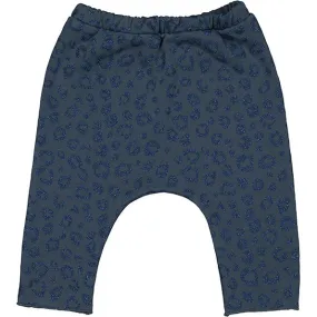 Trousers Savane Fleece Leopard Glitter Dark Blue