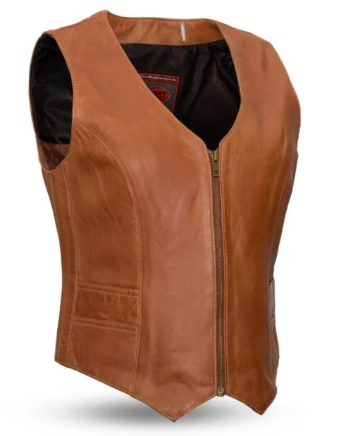 Women's Savannah Leather Moto Vest