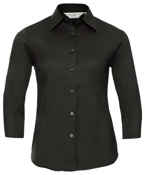 Womens  sleeve easycare fitted shirt | Black