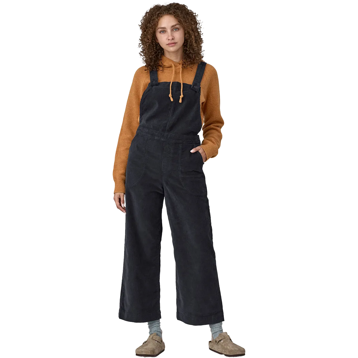 Women's Stand Up Cropped Corduroy Overalls