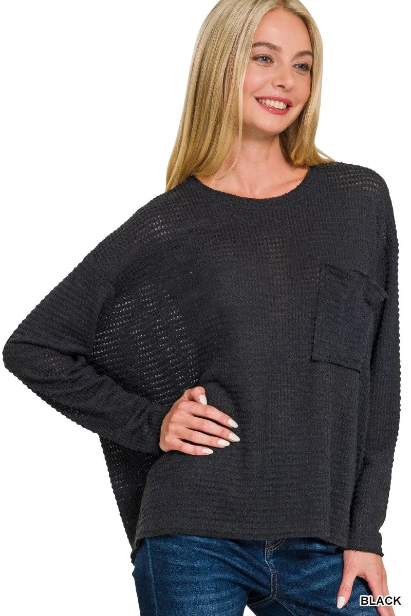 Zenana Boat Neck Jacquard Sweater